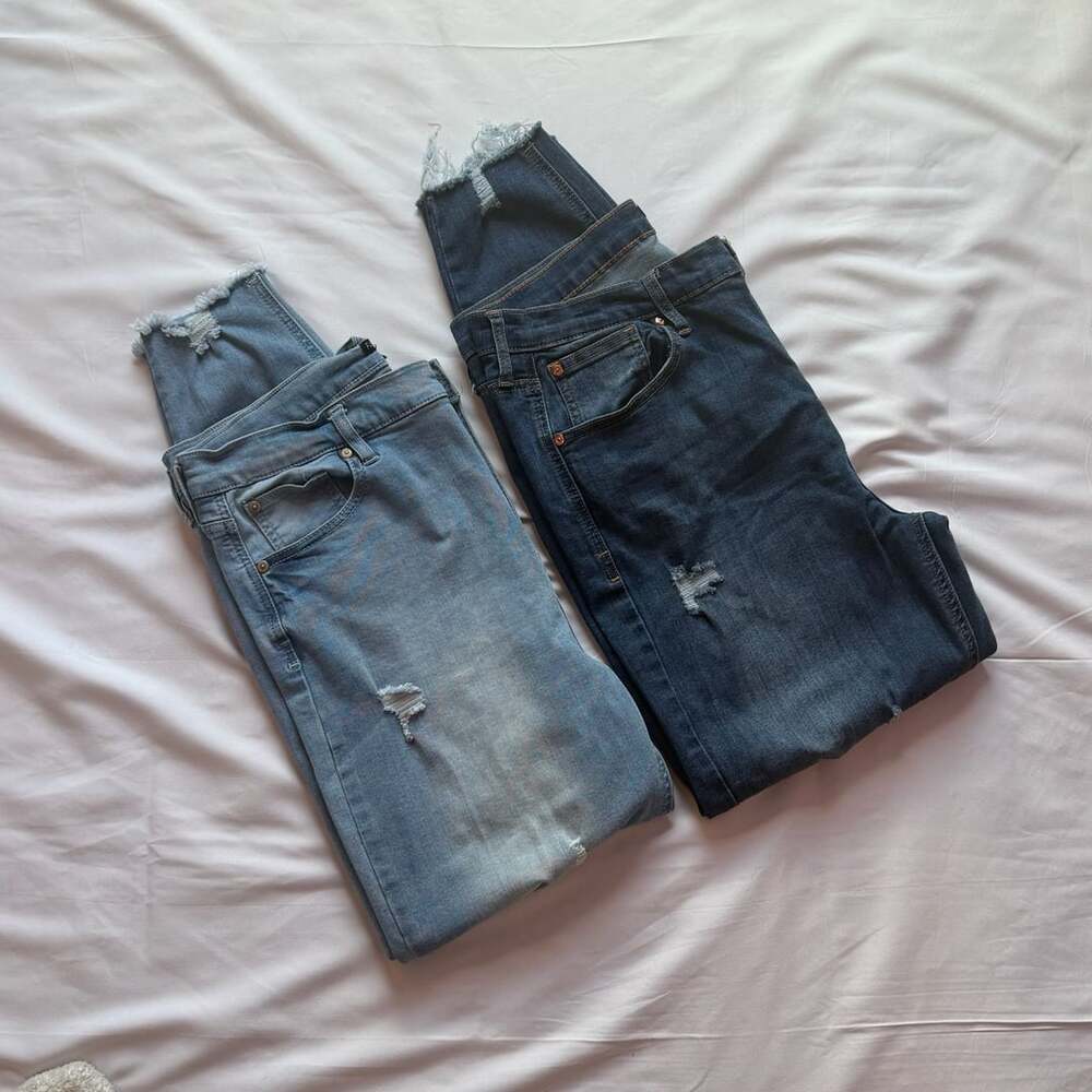 Fashion Nova Distressed Raw Hem Skinny Jeans Size 13/31